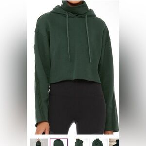 ALO Yoga Forest Green Cropped Sweatshirt